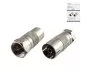 Preview: Adaptateur fiche F sur prise coaxiale, fiche SAT sur prise ANT, entièrement métallique, boîte DINIC avec trou européen,